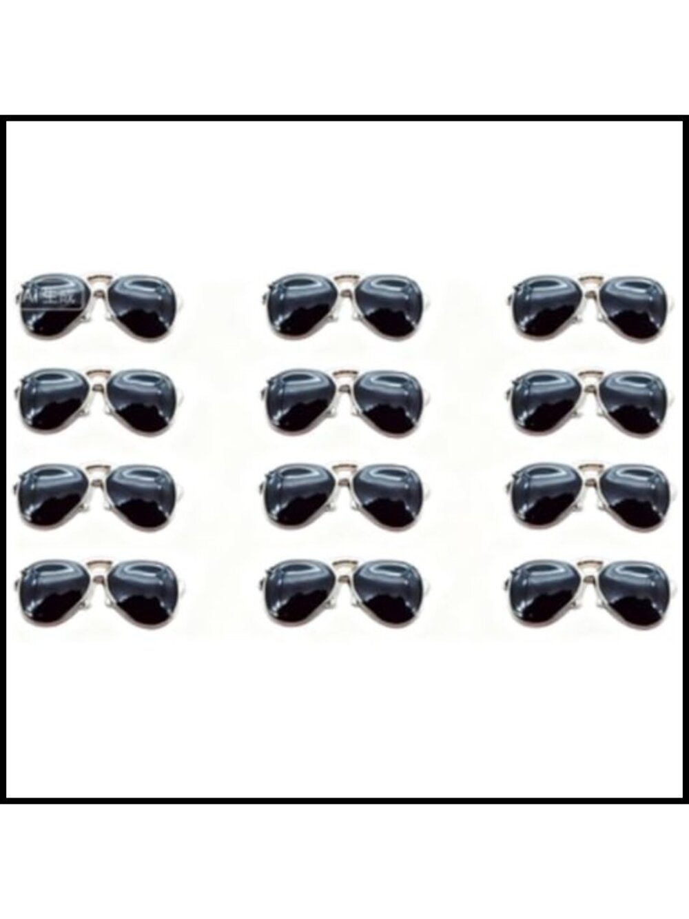 10pcs Black Enamel Sunglasses Charms for Jewelry Making Necklace Bracelet Crafts